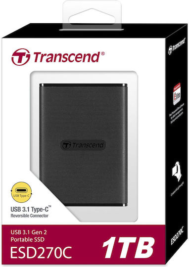 Transcend ESD270C USB 3.1 / USB-C External 2.5" SSD 1TB Black