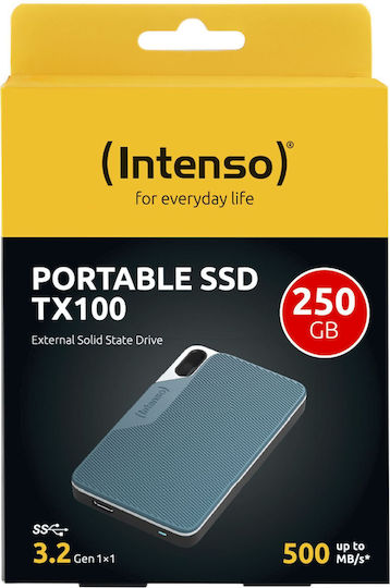 Intenso TX100 USB 3.2 Външен SSD 250ГБ 2.5" Син