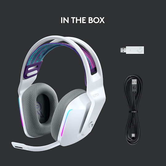 Logitech G733 Wireless Over Ear Gaming Headset with Connection USB White
