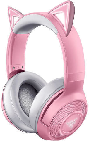 Razer Kraken Kitty V2 BT Ασύρματα / Ενσύρματα Over Ear Ακουστικά με 40 ώρες Λειτουργίας Ροζ