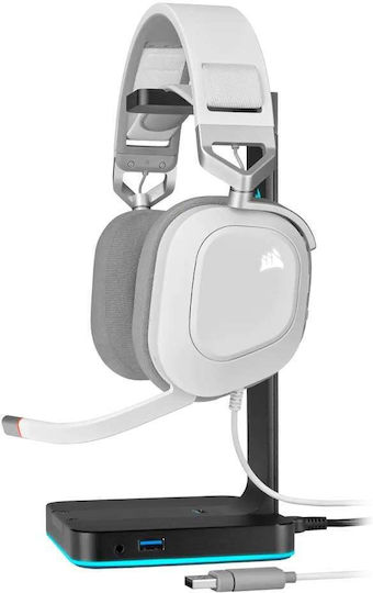 Corsair HS80 RGB Over Ear Gaming Headset with USB Connectivity White for PC