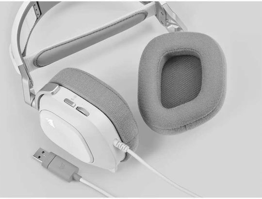 Corsair HS80 RGB Over Ear Gaming Headset with USB Connectivity White for PC