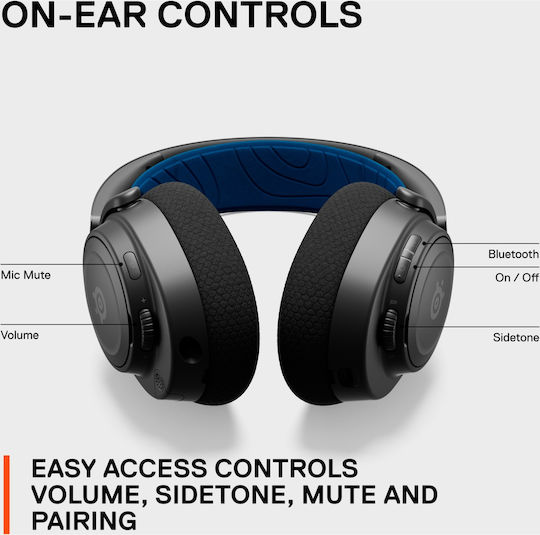 SteelSeries Arctis Nova 7P Fără fir Over Ear Gaming Headset cu conexiune Bluetooth / USB Negru