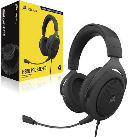 Corsair HS55 Stereo Over Ear Gaming Headset with Connection 3.5mm Carbon