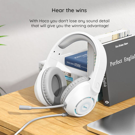 Hoco W108 Über Ohr Gaming-Headset mit Verbindung 3,5mm / USB Weiß