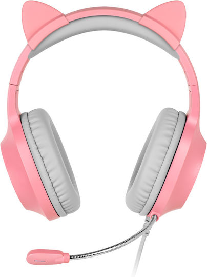 Kruger & Matz Kids Over Ear Gaming Headset με σύνδεση 2x3.5mm / USB Ροζ