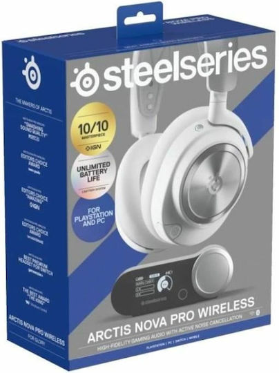 SteelSeries Arctis Nova Pro Wireless Over Ear Gaming Headset with Connection 3.5mm / Bluetooth White