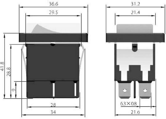 Ked On-Off switch Rocker 1pcs