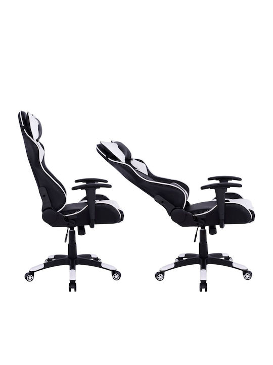 HomeMarkt HM1072.04 Scaun Gaming Din piele ecologică cu Brațe Reglabile Albă