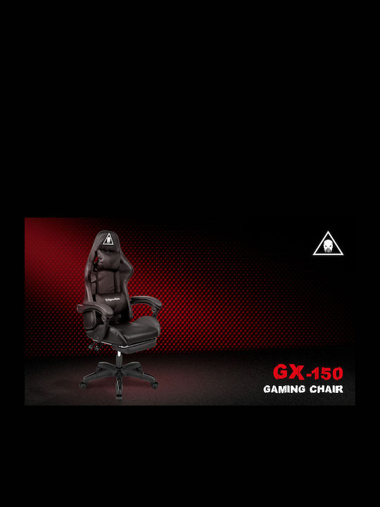 Kruger & Matz Warrior GX-150 Καρέκλα Gaming Δερματίνης με Υποπόδιο Μαύρο / Λευκό