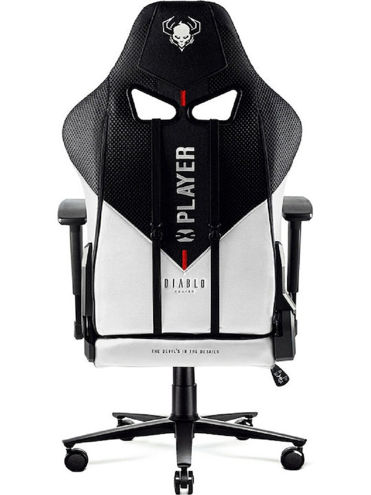 Diablo X-Player 2.0 King Size Καρέκλα Gaming Δερματίνης με Ρυθμιζόμενα Μπράτσα Black/White