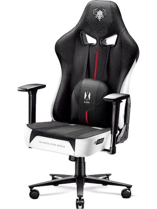 Diablo X-Player 2.0 King Size Καρέκλα Gaming Δερματίνης με Ρυθμιζόμενα Μπράτσα Black/White