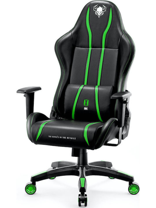 Diablo X-One 2.0 Normal Size Artificial Leather Gaming Chair with Adjustable Arms Black / Green