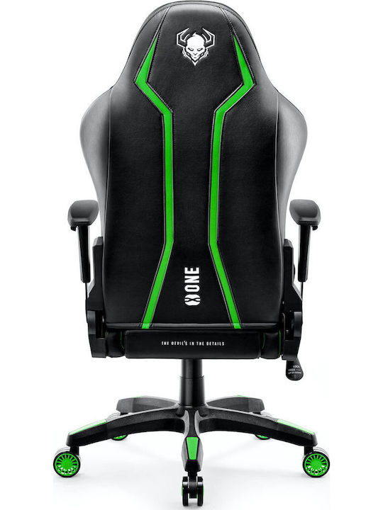 Diablo X-One 2.0 Normal Size Artificial Leather Gaming Chair with Adjustable Arms Black / Green