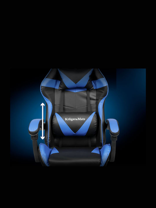 Kruger & Matz Warrior GX-150 Artificial Leather Gaming Chair with Footrest Gray
