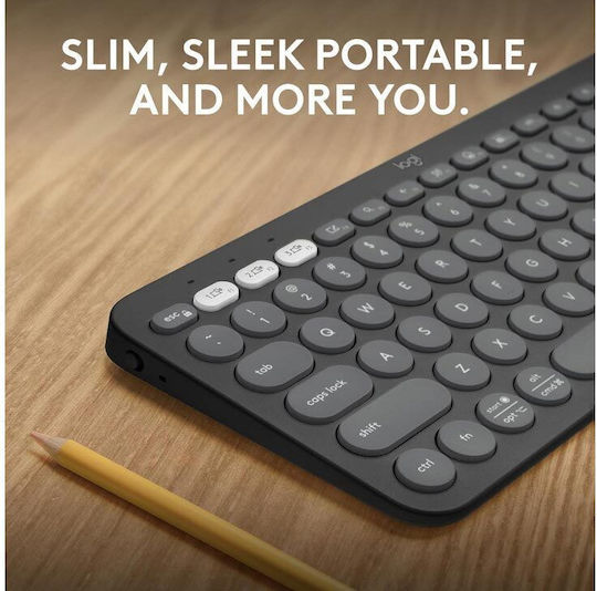 Logitech Pebble Keys 2 K380s Безжично Само клавиатура Международен английски Сив