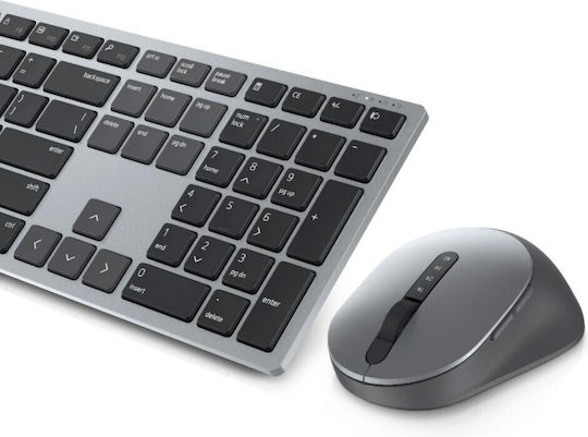 Dell Wireless KM7321W Bluetooth Σετ Πληκτρολόγιο & Ποντίκι Αγγλικό US Ασημί