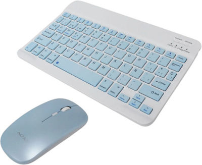 Aoas AOAS AS-110 Fără fir Bluetooth Set tastatură și mouse Engleză US Blue