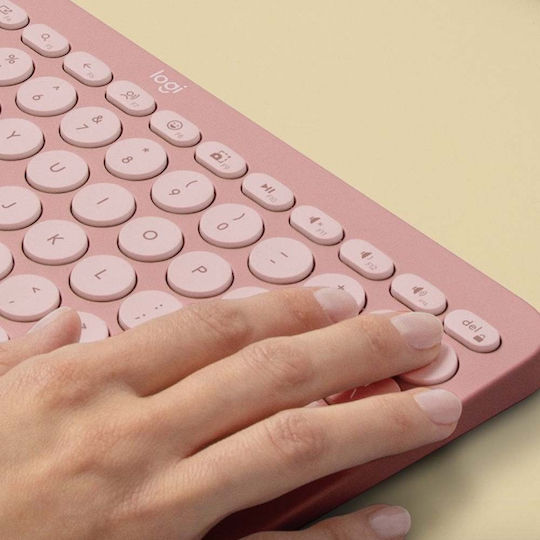 Logitech K380s Безжично Само клавиатура Английски US Розов