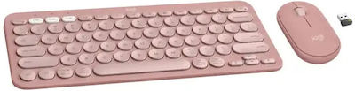 Logitech Pebble 2 Kabellos Tastatur & Maus Set Englisch US Rosa