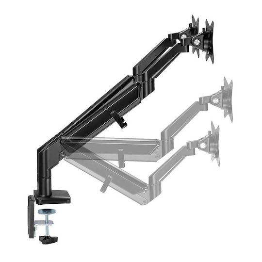 Neomounts Stand Desk Mounted for 2 Monitors up to 32" with Arm (DS70-810BL2)