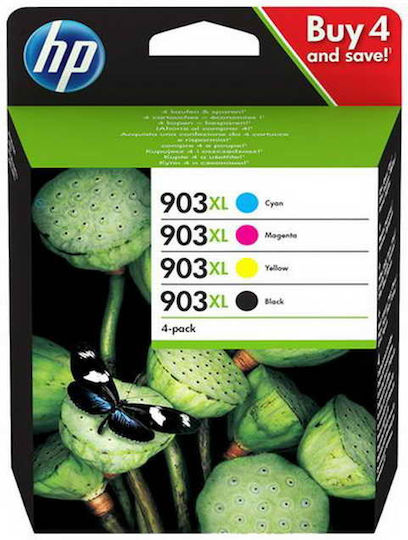 HP 903XL Original Pack of 4 InkJet Printer Inks Yellow / Cyan / Magenta / Black (3HZ51AE)