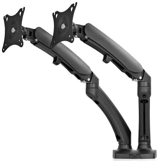 Art L-16GD Stand Desk Mounted for 2 Monitors up to 27" with Arm