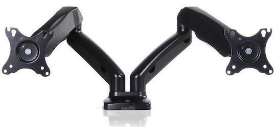 Art L-16GD Stand Desk Mounted for 2 Monitors up to 27" with Arm
