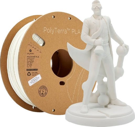 Polymaker Polyterra PLA 3D Drucker Filament 1.75mm Baumwollweiß 1kg 1 Stück (Spule)