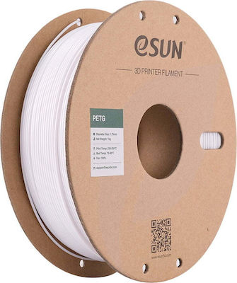 Esun PETG Filament pentru imprimante 3D 1.75mm Alb 1kg