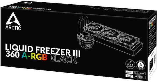 Arctic Liquid Freezer III 360 A-RGB Водно охлаждане на процесор Троен вентилатор 120мм за Socket AM4/AM5/1700 Черна