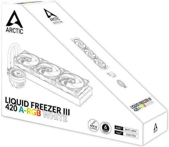 Arctic Liquid Freezer III 420 A-RGB Water Cooling System AIO CPU with 3 Fans 140mm White