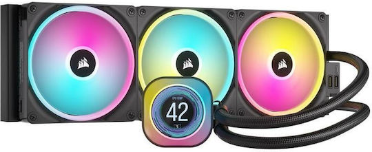 Corsair iCUE LINK H150i LCD Υδρόψυξη Επεξεργαστή Τριπλού Ανεμιστήρα 120mm για Socket AM4/AM5/1700/1200/115x με RGB Φωτισμό