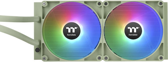 Thermaltake TH280 V2 Matcha Green Edition Υδρόψυξη AIO CPU με 2 Ανεμιστήρες 140mm και ARGB Φωτισμό Πράσινη