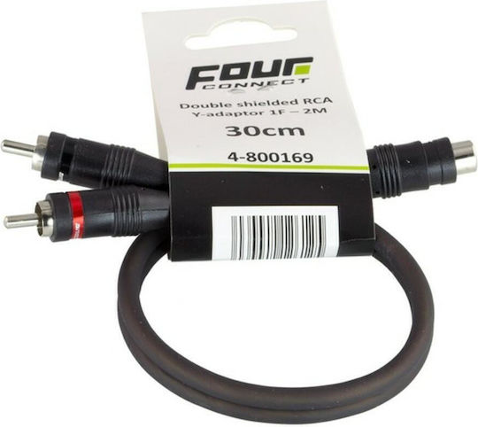 Four Connect Cablu RCA De Sex Feminin - RCA De Sex Masculin 0.2m 4-800169