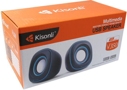 Kisonli S-444 22061 Ηχεία Υπολογιστή 2.0 με Ισχύ 3W Μαύρα