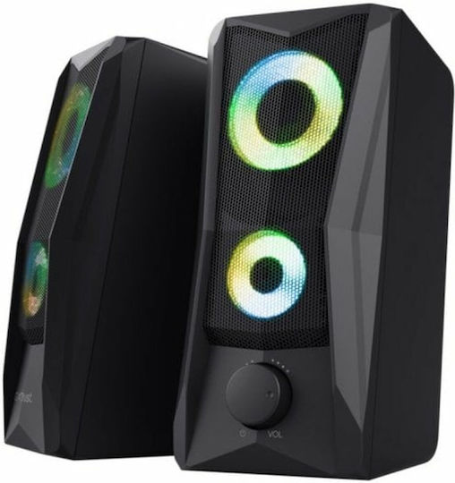 Trust GXT 606 JAVV Ηχεία Υπολογιστή 2.0 με RGB Φωτισμό και Ισχύ 6W Μαύρα