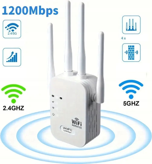 EL142-1200M Удължител на WiFi Двулентов (2.4 и 5GHz) 1200Mbps с 2 Ethernet