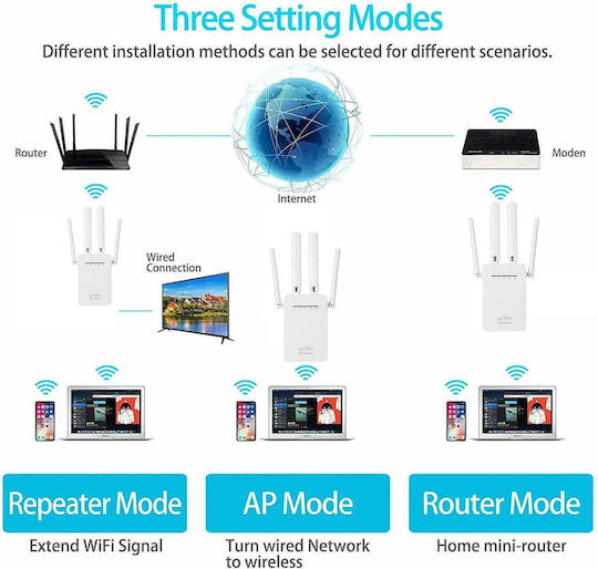 Andowl Q-T84 WiFi Extender Single Band (2.4GHz) 300Mbps