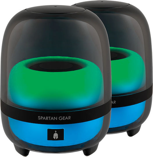 Spartan Gear Alcman Large 2.0 Speakers with RGB and Bluetooth Black