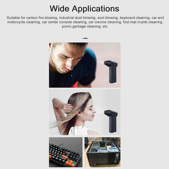 Techsuit Mini Super Jet Fan X3 Wireless Cleaning 3000mah 130000rpm Black