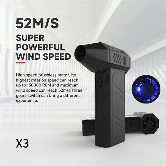Techsuit Mini Super Jet Fan X3 Wireless Cleaning 3000mah 130000rpm Black