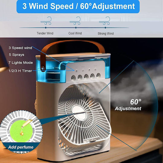 600ML Fan with Water and Lighting 10W White