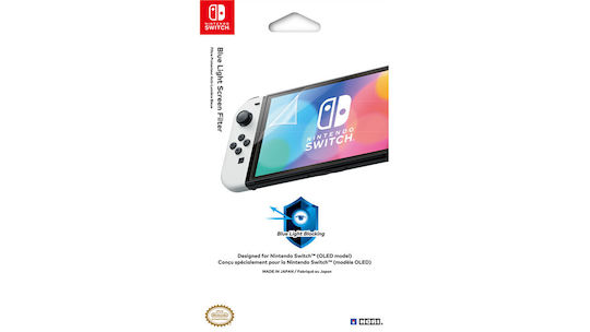 Hori Blue Light Screen Filter Protector de ecran pentru Comutator OLED de culoare Transparent