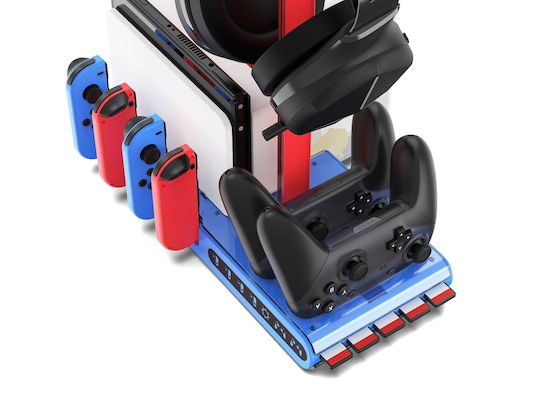 Imp Tech Charging Station for 6 controllers Switch / Switch OLED Charge and Store with LED lighting Multicolor