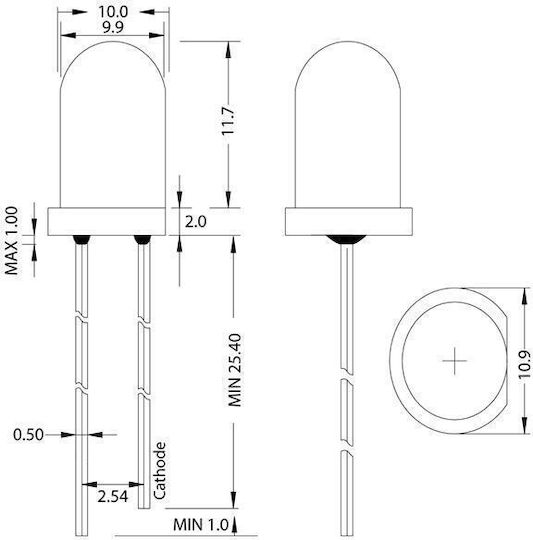 LED Μπλε 100τμχ 01.020.0071