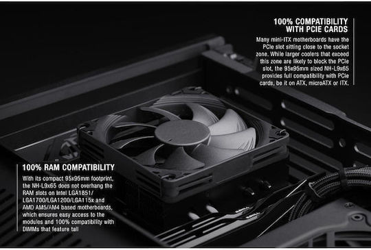 Noctua NH-L9x65 Chromax.black Ψύκτρα Επεξεργαστή για Socket AM4/AM5/1200/115x/1700
