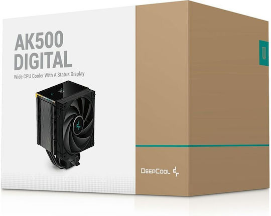 Deepcool AK500 Digital Охладител за ЦПУ за Socket /A/M/4/A/M/5/1/2/0/0/1/1/5/x/1/7/0/0/ Черен