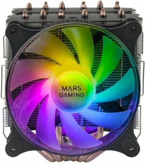 Mars Gaming MCPU-XT Dual Fan CPU Cooling with ARGB for AM4/AM5/1200/115x/1700 Socket