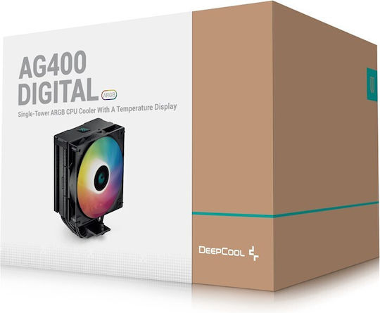Deepcool AG400 Digital BK ARGB Ψύκτρα Επεξεργαστή για Socket AM4/AM5/1200/115x/1700